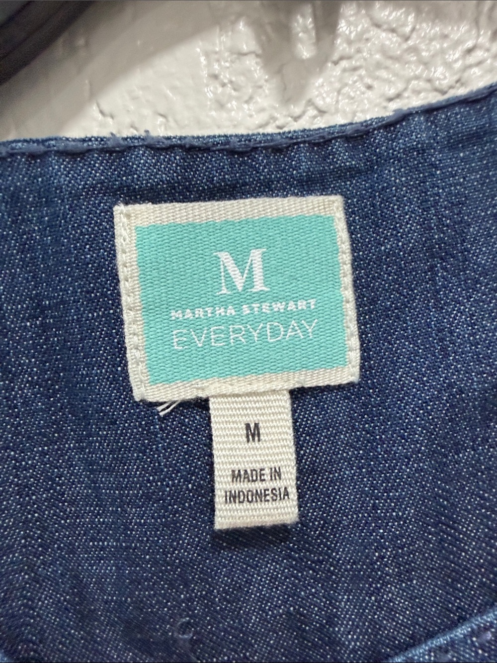 Martha Stewart Denim Top with Shoulder Zip - Blue Medium - Picture 4 of 7